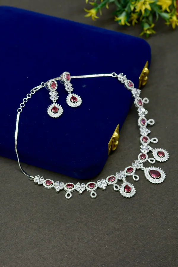 Ruby_Teardrop_Statement_Necklace_Set_For_Women_(Pack_Of_3)