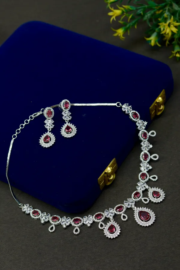 Ruby_Teardrop_Statement_Necklace_Set_For_Women_(Pack_Of_3)