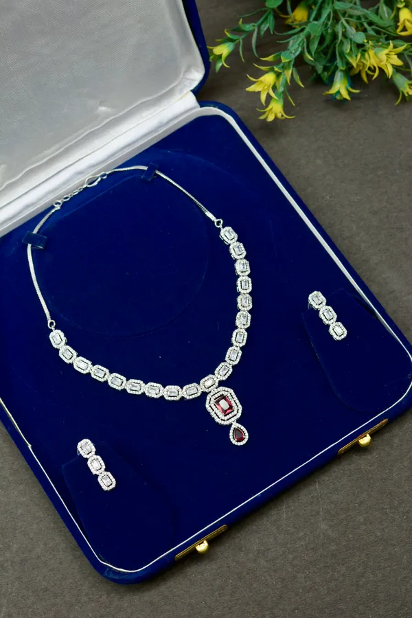 Silver_Emerald_Drop_Necklace_Set_For_Women_(Pack_Of_3)