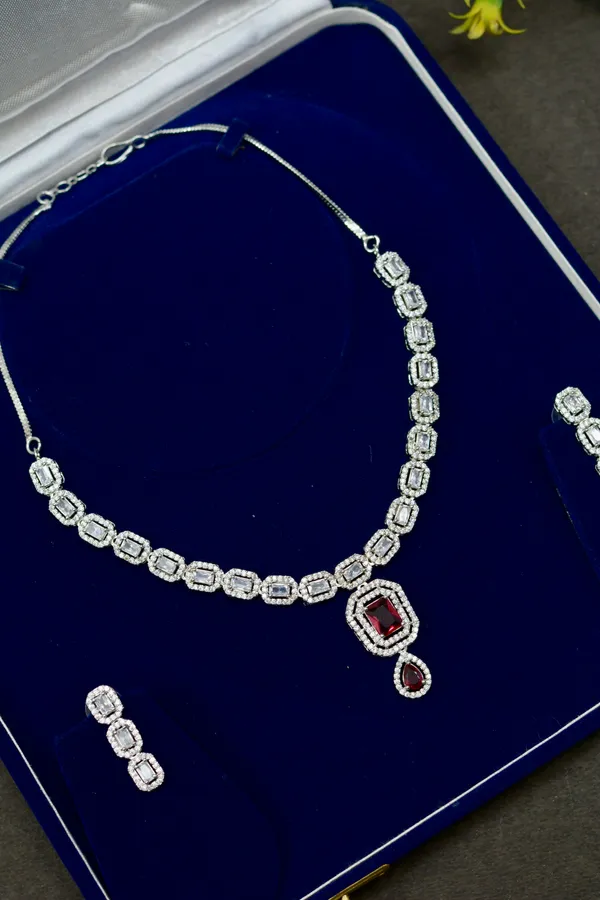 Silver_Emerald_Drop_Necklace_Set_For_Women_(Pack_Of_3)