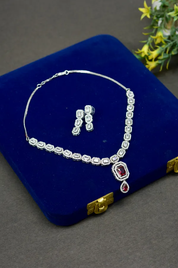 Silver_Emerald_Drop_Necklace_Set_For_Women_(Pack_Of_3)