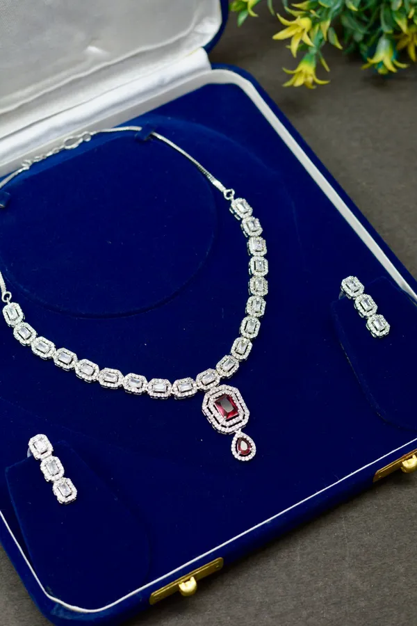 Silver_Emerald_Drop_Necklace_Set_For_Women_(Pack_Of_3)