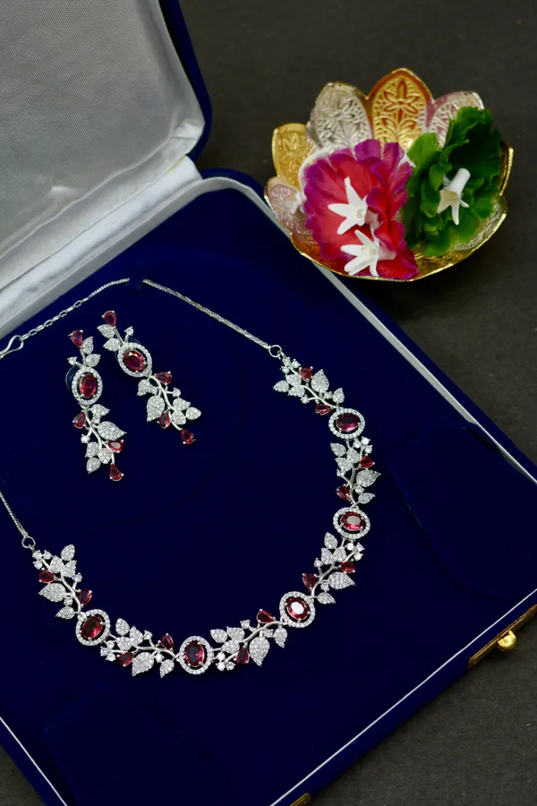 Ruby_Floral_Vine_&_Silver_Necklace_Set_For_Women_(Pack_Of_3)
