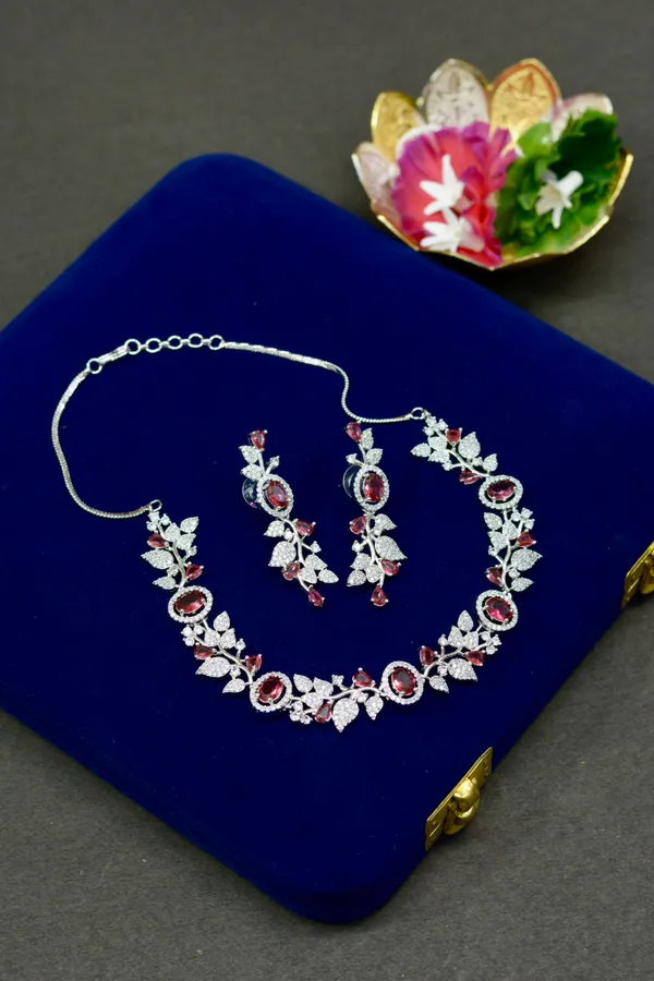 Ruby_Floral_Vine_&_Silver_Necklace_Set_For_Women_(Pack_Of_3)