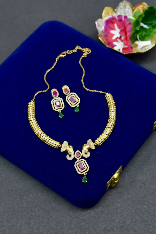 Elephant_Motif_Temple_Necklace_Set_For_Women_(Pack_Of_3)