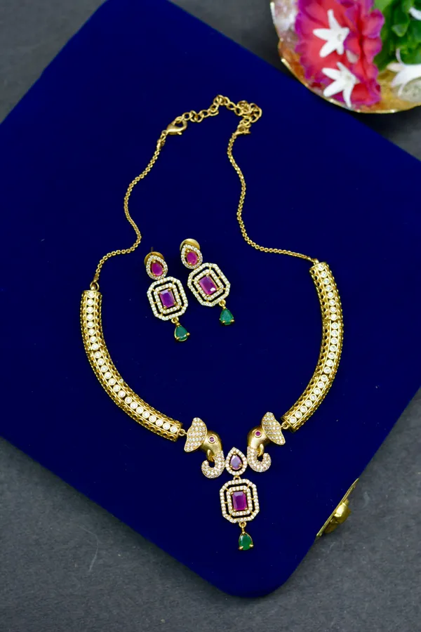 Elephant_Motif_Temple_Necklace_Set_For_Women_(Pack_Of_3)