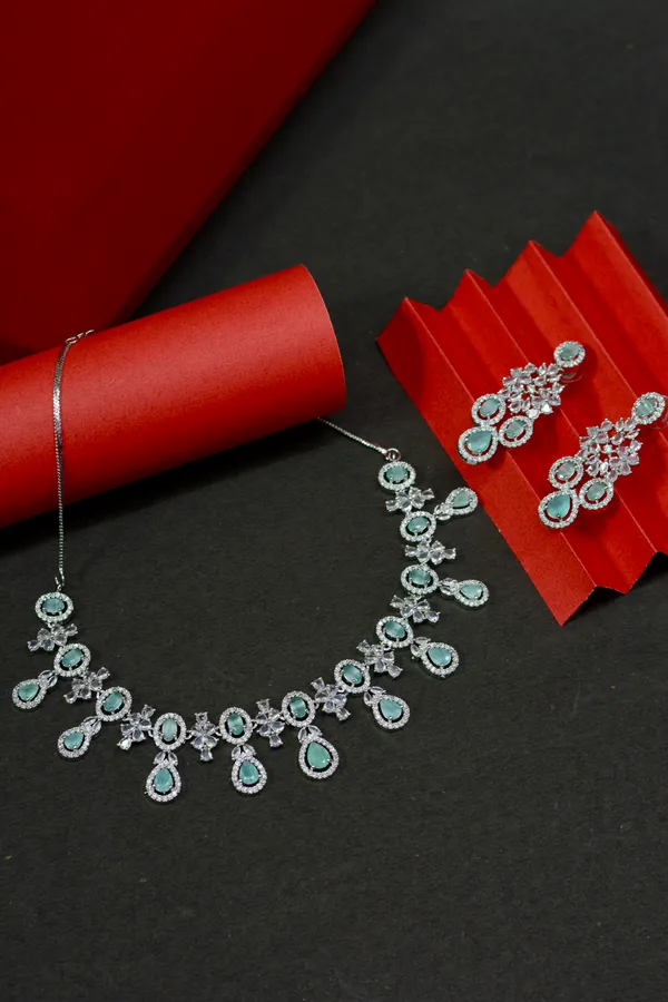 Mint_Green_Floral_Drop_Necklace_For_Women_(Pack_Of_3)