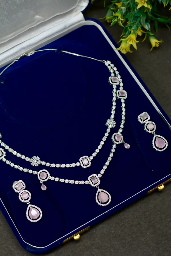 Pink_Stone_Layered_Necklace_Set_For_Women_(Pack_Of_3)