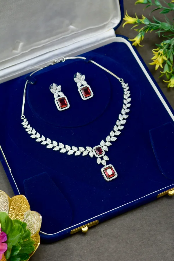 Ruby_Red_Leaf_Motif_Necklace_For_Women_(Pack_Of_3)