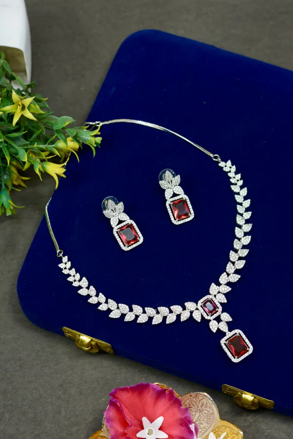 Ruby_Red_Leaf_Motif_Necklace_For_Women_(Pack_Of_3)