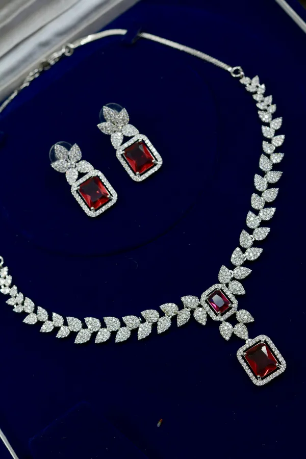 Ruby_Red_Leaf_Motif_Necklace_For_Women_(Pack_Of_3)