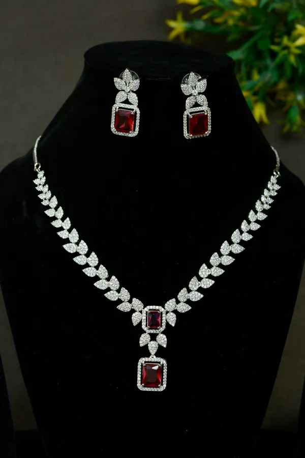 Ruby_Red_Leaf_Motif_Necklace_For_Women_(Pack_Of_3)