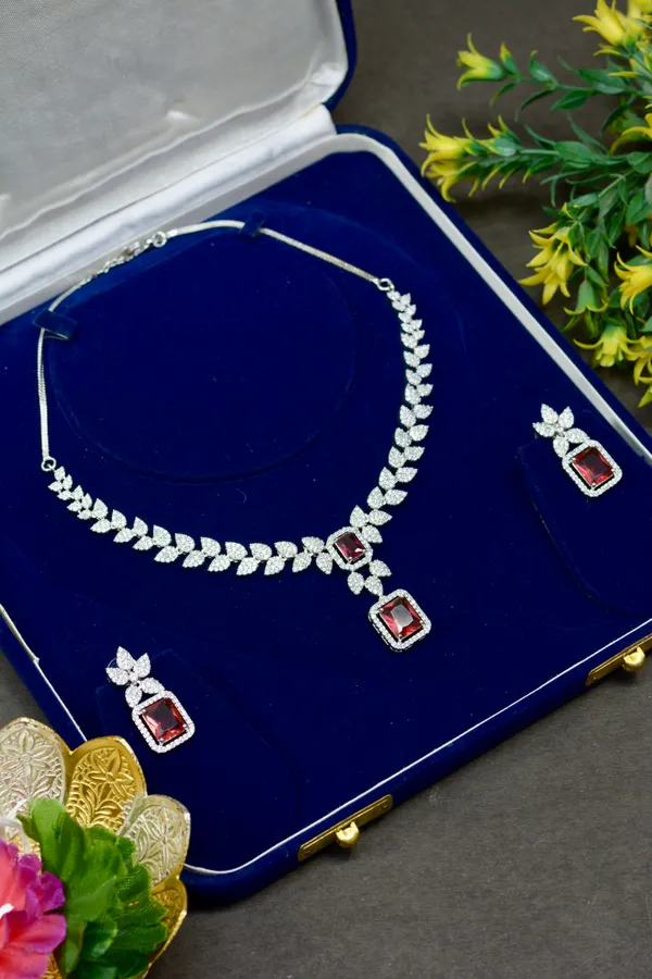 Ruby_Red_Leaf_Motif_Necklace_For_Women_(Pack_Of_3)