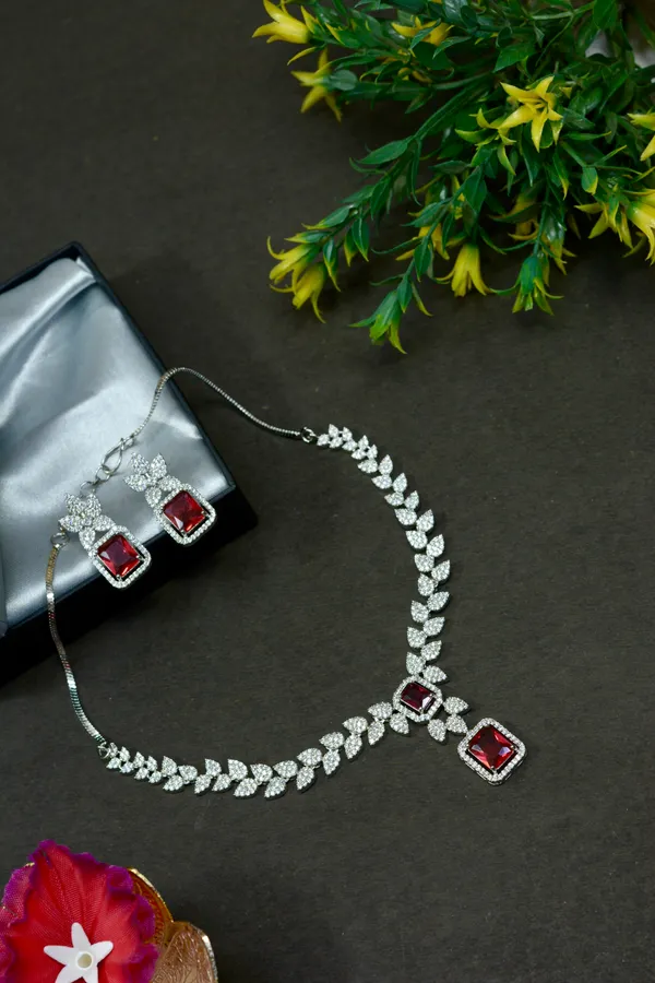 Ruby_Red_Leaf_Motif_Necklace_For_Women_(Pack_Of_3)