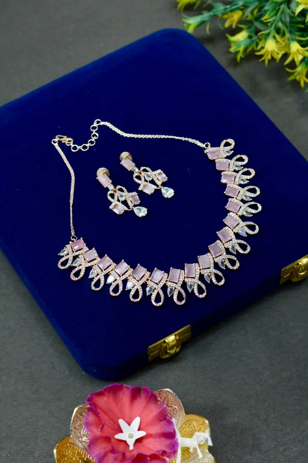 Pink_Crystal_Loop_Design_Necklace_For_Women_(Pack_Of_3)