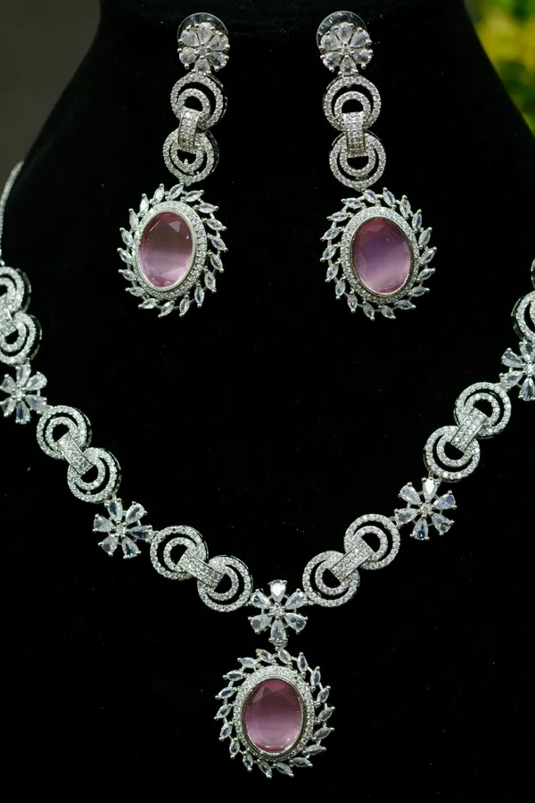 Pink_Oval_Crystal_Statement_Necklace_For_Women_(Pack_Of_3)
