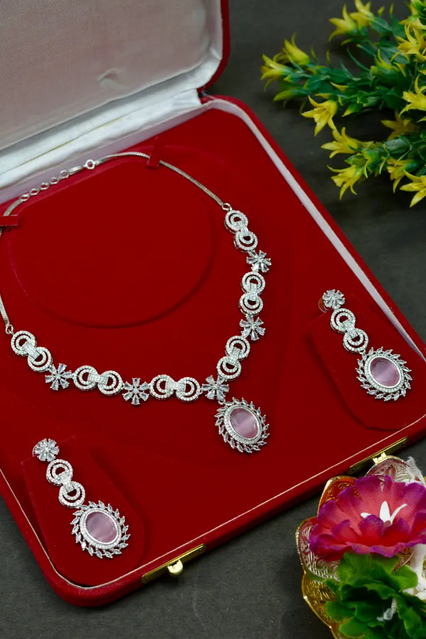 Pink_Oval_Crystal_Statement_Necklace_For_Women_(Pack_Of_3)