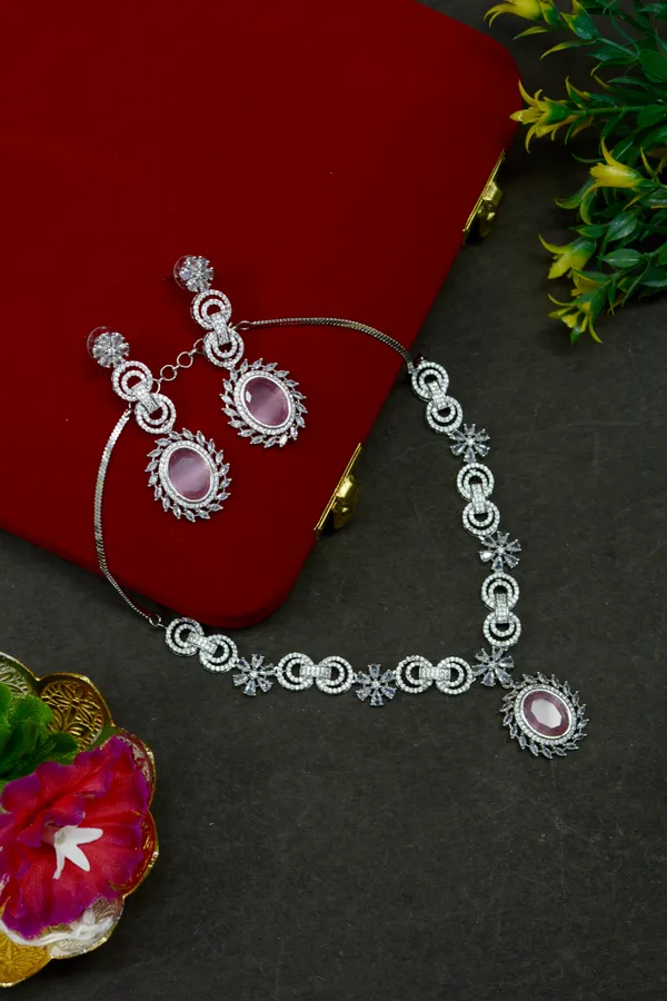 Pink_Oval_Crystal_Statement_Necklace_For_Women_(Pack_Of_3)