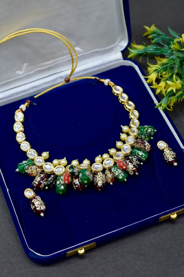 Multicolor_Beaded_Kundan_Collar_Necklace_For_Women_(Pack_Of_3)