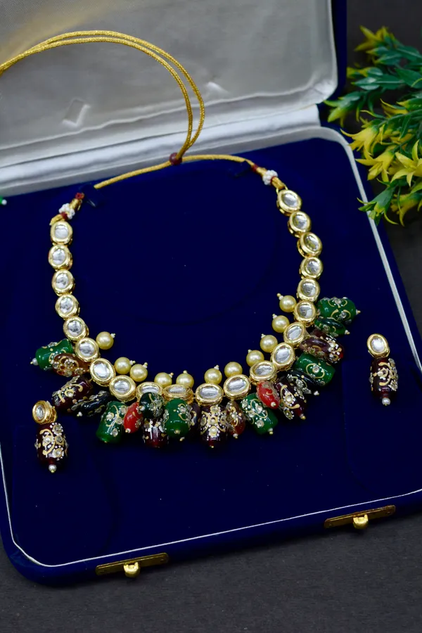 Multicolor_Beaded_Kundan_Collar_Necklace_For_Women_(Pack_Of_3)