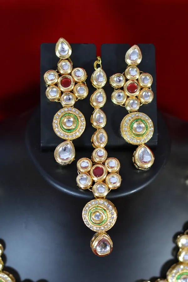 Gold_DualTone_Polki_Kundan_Bridal_Necklace_Set_(Pack_Of_4)