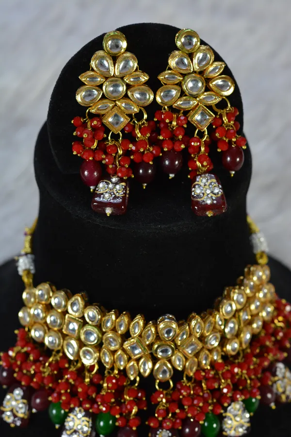 Red_Beaded_Heavy_Kundan_Party_Choker_Set_(Pack_Of_3)