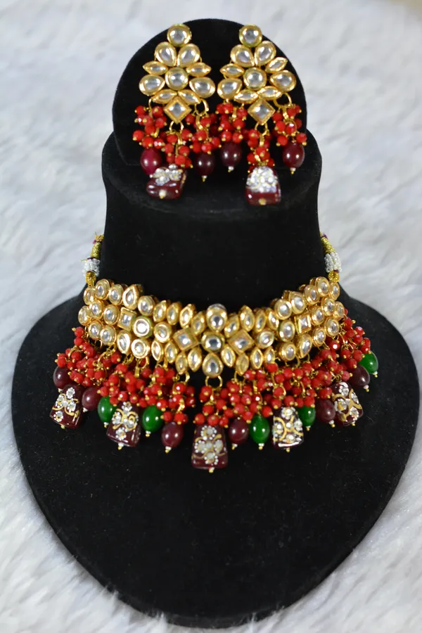 Red_Beaded_Heavy_Kundan_Party_Choker_Set_(Pack_Of_3)