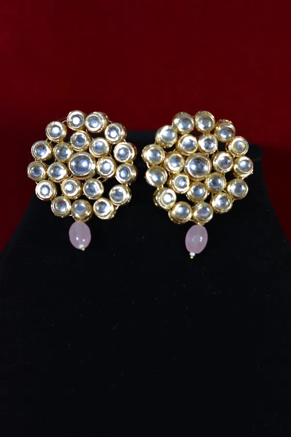 Triple_Strand_Pink_Beads_Kundan_Necklace_Set_(Pack_Of_3)