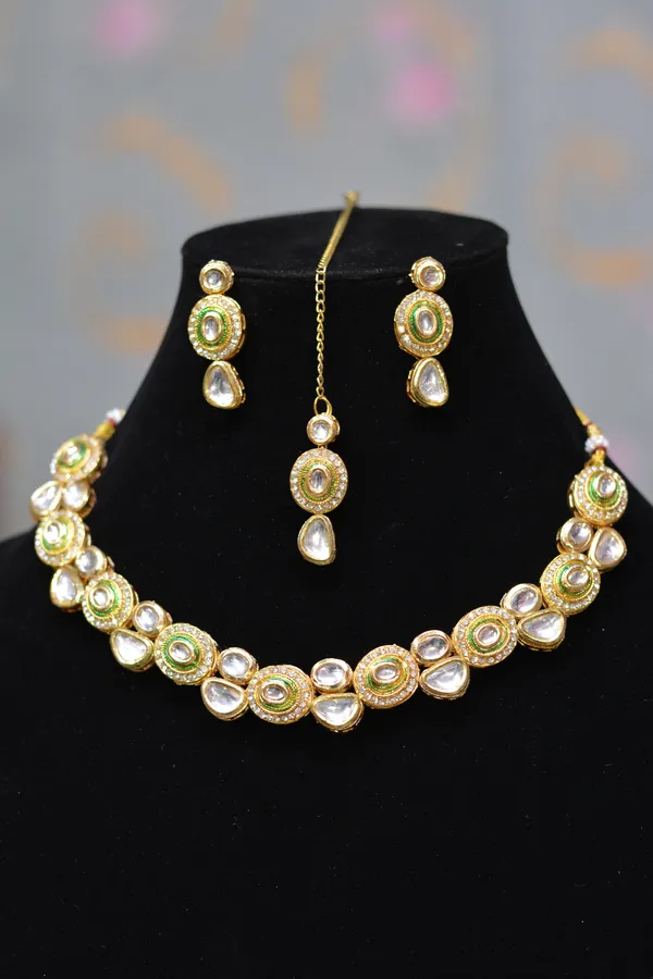 Gold_Green_Meenakari_Teardrop_Kundan_Bridal_Set_(Pack_Of_4)