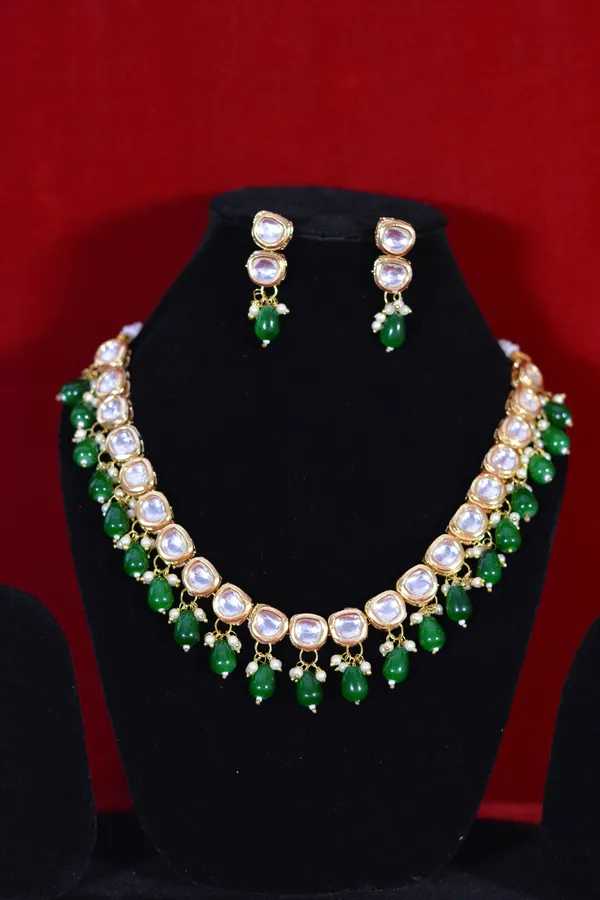 Designer_Kundan_Necklace_Set_With_Green_Stone_Drops_(Pack_Of_3)