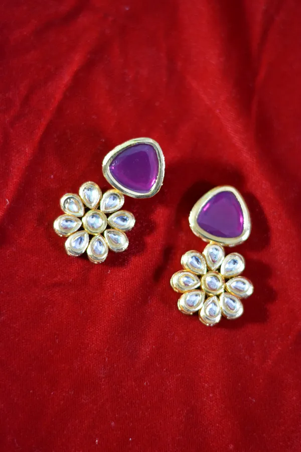 Royal_Purple_Kundan_Flower_Necklace_Set_(Pack_Of_3)