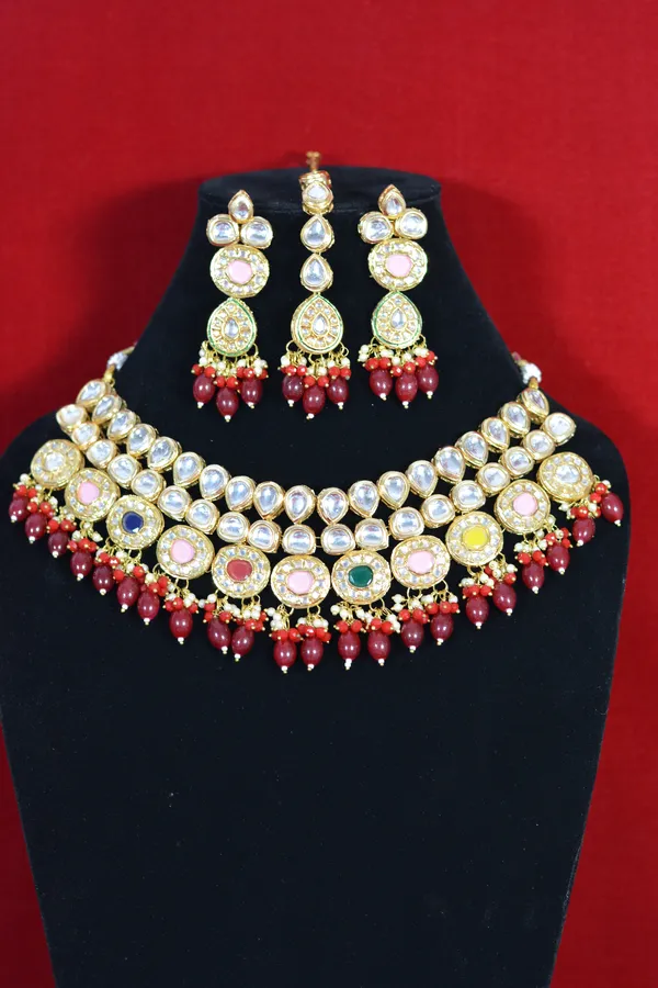 Red_Premium_Multicolor_Kundan_Choker_Set_(Pack_Of_4)