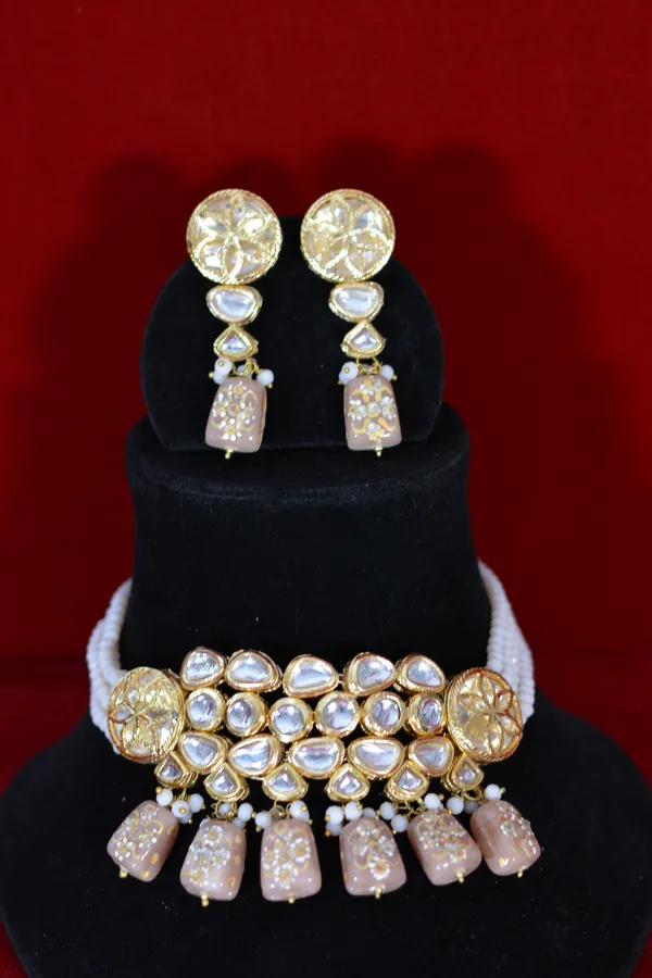 Handcrafted_Kundan_Choker_Set_With_Beige_Drops_And_Gold_Polish_(Pack_Of_3)