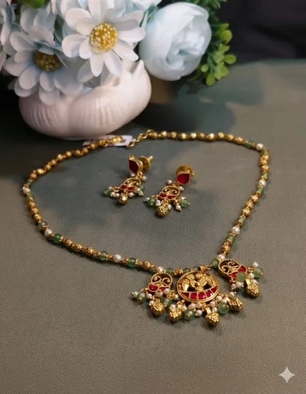 Gold_Brass_Devika_Jadau_Antique_Necklace_Set_For_Women
