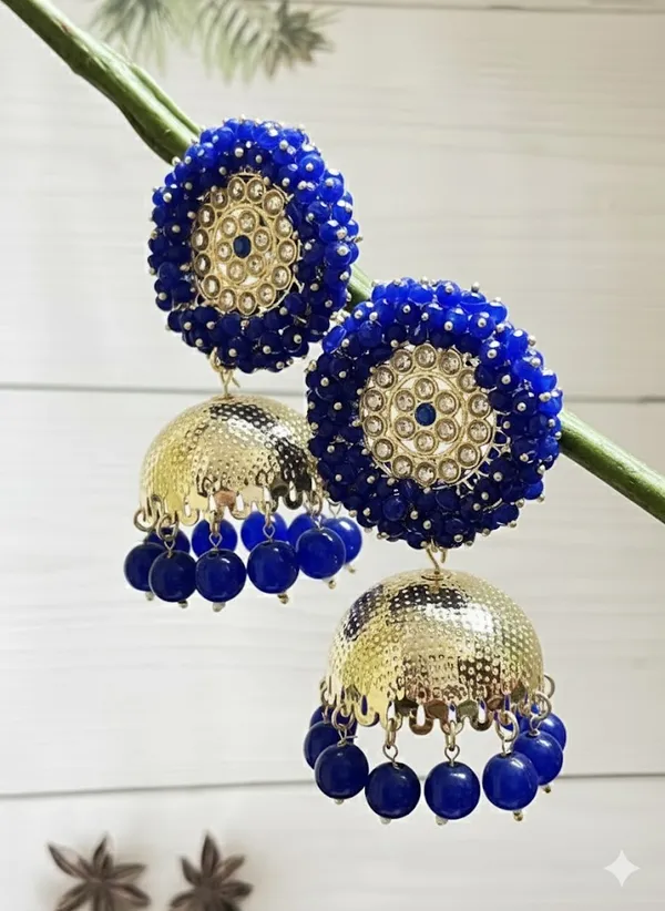 Navy_Blue_Brass_Nayra__Jhumka_Earrings_For_Women