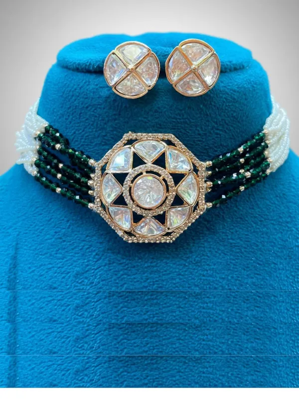 Green_Brass_Krithika_Emerald_Kundan_Choker_Set_For_Women