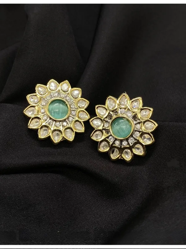 Green_Brass_Naina_Kundan_Stud_Earrings_For_Women