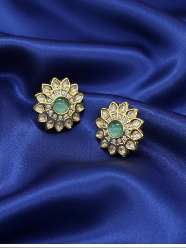 Green_Brass_Naina_Kundan_Stud_Earrings_For_Women