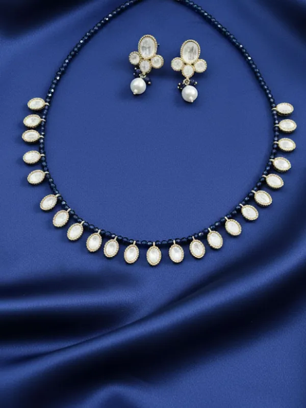 Navy_Blue_Brass_Diya__Kundan_Pearl_Necklace_Set_For_Women