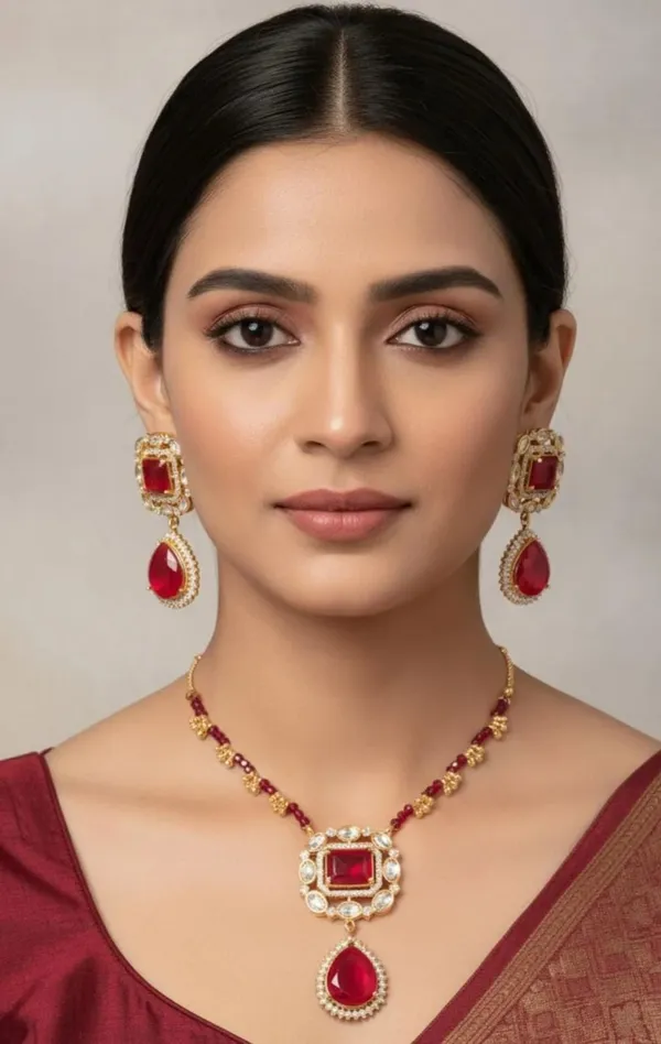 Red_Brass_Royal_Ruby_Moissanite_Kundan_Necklace_Set_For_Women