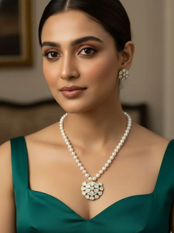 ARVI_MOISSANITE_PEARL_NECKLACE_SET