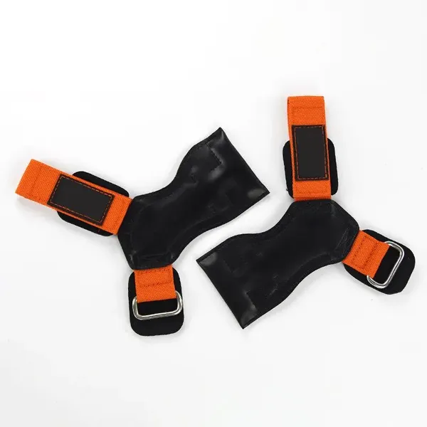 INDIAHUNK®_Weight_Lifting_Wrist_Hooks_&_Straps_(Orange)_–_Heavy-Duty_Gym_Grip_Support_for_Deadlifts,_Powerlifting,_Rows,_Shrugs_&_Pull-Ups_–_Wrist_Support_Lifting_Hooks_for_Bodybuilding,_Strength_Training_&_Fitness