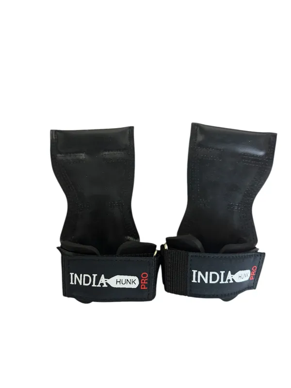 INDIAHUNK®_Weight_Lifting_Grips_(Pair)_–_Heavy-Duty_Gym_Grips_with_Neoprene_Padded_Wrist_Wraps_for_Powerlifting,_Deadlifts,_Rows_&_Pull-Ups_–_Non-Slip_Palm_Grip_Support_for_Bodybuilding_&_Strength_Training