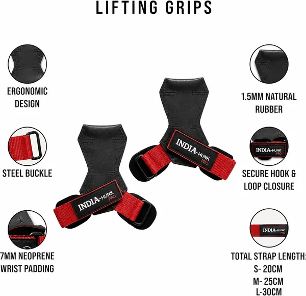 INDIAHUNK®_Weight_Lifting_Wrist_Grips_–_Heavy-Duty_Non-Slip_Gym_Grips_for_Deadlift,_Powerlifting,_Shrugs,_Rows_&_Back_Workouts_–_Palm_Grip_Wrist_Support_for_Strength_Training,_Bodybuilding_&_Fitness_–_Men_&_Women