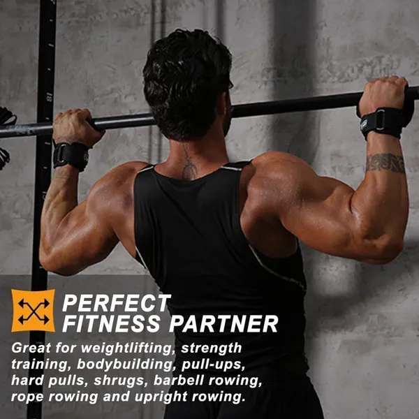 INDIAHUNK®_Weight_Lifting_Wrist_Hooks_&_Straps_(Orange)_–_Heavy-Duty_Gym_Grip_Support_for_Deadlifts,_Powerlifting,_Rows,_Shrugs_&_Pull-Ups_–_Wrist_Support_Lifting_Hooks_for_Bodybuilding,_Strength_Training_&_Fitness