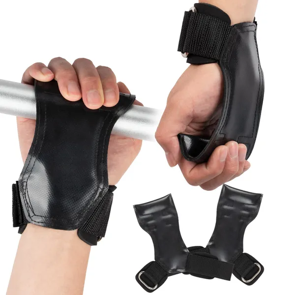 INDIAHUNK®_Weight_Lifting_Grips_(Yellow,_Pair)_–_Heavy-Duty_Gym_Grips_for_Powerlifting,_Deadlifts,_Rows_&_Pull-Ups_–_Non-Slip_Palm_Grip_with_Neoprene_Padded_Wrist_Support_–_Strength_Training,_Bodybuilding_&_Fitness