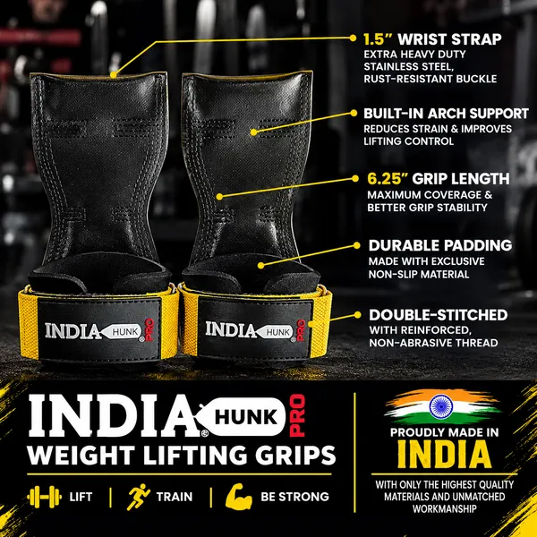 INDIAHUNK®_Weight_Lifting_Grips_(Pair)_–_Heavy-Duty_Gym_Grips_with_Neoprene_Padded_Wrist_Wraps_for_Powerlifting,_Deadlifts,_Rows_&_Pull-Ups_–_Non-Slip_Palm_Grip_Support_for_Bodybuilding_&_Strength_Training_free_key_chain