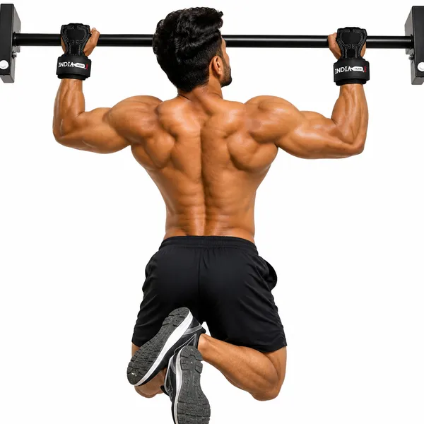 INDIAHUNK®_Weight_Lifting_Grips_(Pair)_–_Heavy-Duty_Gym_Grips_with_Neoprene_Padded_Wrist_Wraps_for_Powerlifting,_Deadlifts,_Rows_&_Pull-Ups_–_Non-Slip_Palm_Grip_Support_for_Bodybuilding_&_Strength_Training_free_key_chain