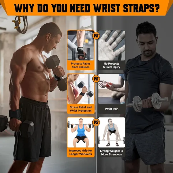 INDIAHUNK®_Weight_Lifting_Grips_(Yellow,_Pair)_–_Heavy-Duty_Gym_Grips_for_Powerlifting,_Deadlifts,_Rows_&_Pull-Ups_–_Non-Slip_Palm_Grip_with_Neoprene_Padded_Wrist_Support_–_Strength_Training,_Bodybuilding_&_Fitness