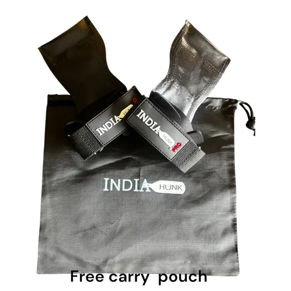 INDIAHUNK®_Weight_Lifting_Grips_(Pair)_–_Heavy-Duty_Gym_Grips_with_Neoprene_Padded_Wrist_Wraps_for_Powerlifting,_Deadlifts,_Rows_&_Pull-Ups_–_Non-Slip_Palm_Grip_Support_for_Bodybuilding_&_Strength_Training